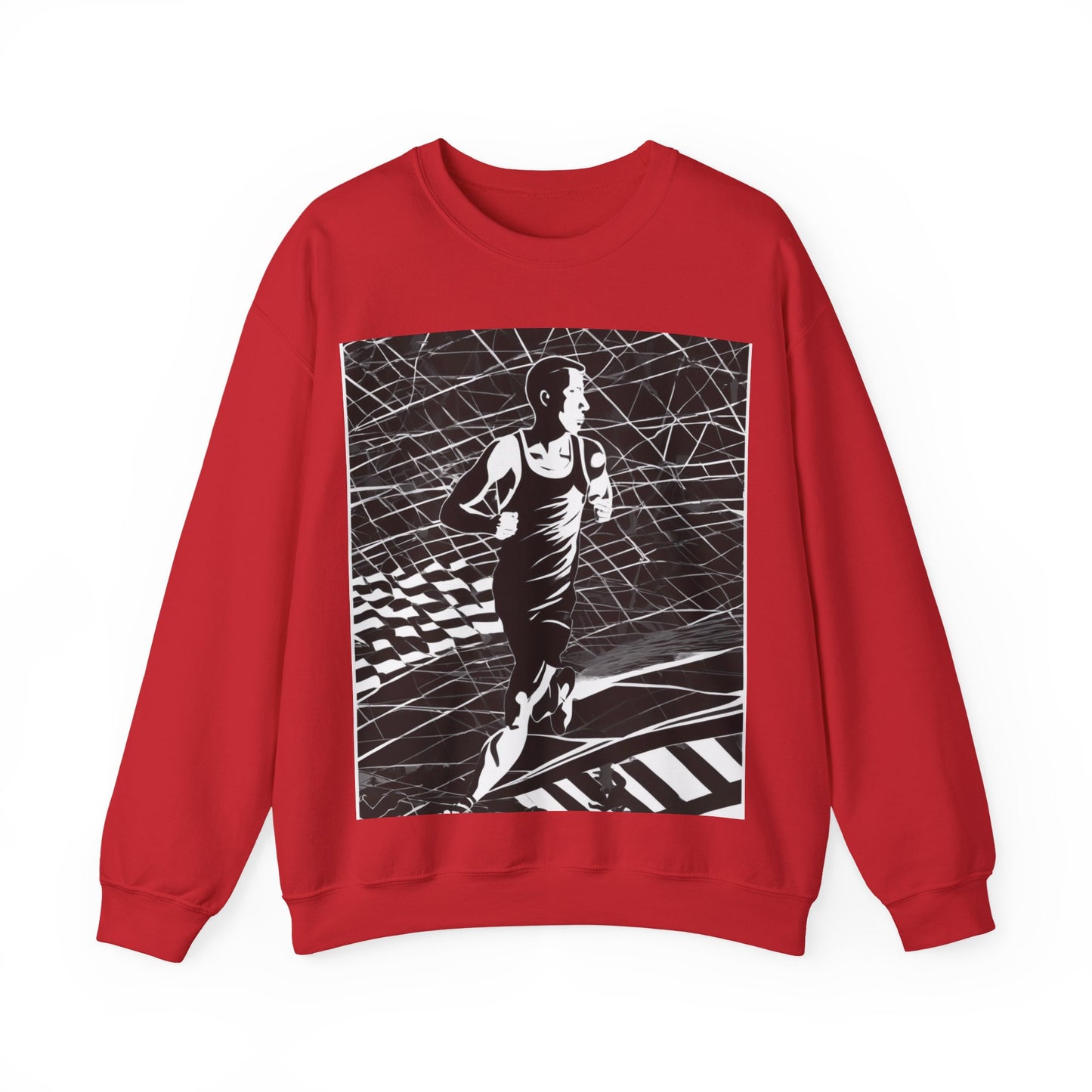boostlete-headspace-scene-marathoner-speed-geometric-0816 — Unisex Heavy Blend Crewneck (G18000)
