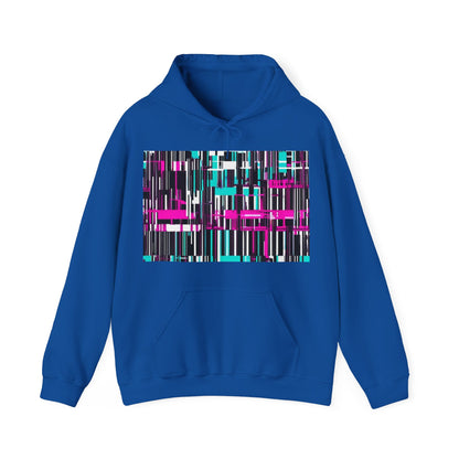 boostlete-am-crew-pattern-barcode-bold-0023 — Unisex Heavy Blend Hooded Sweatshirt (Gildan)