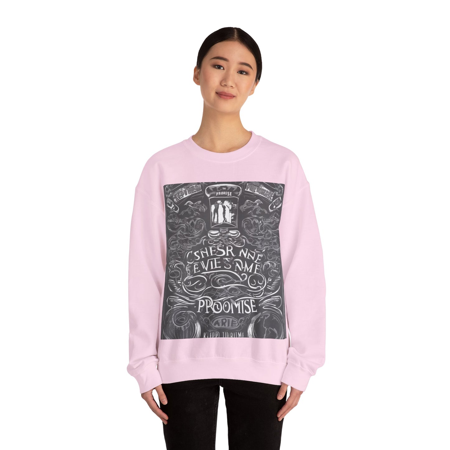 boostlete-boost-mode-type-keep-the-promise-big-monoline-0049 — Unisex Heavy Blend Crewneck (G18000)