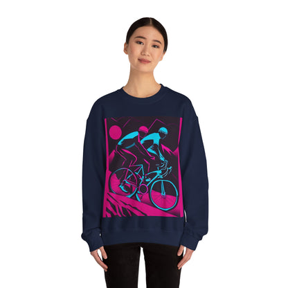 boostlete-rise-grind-scene-cyclist-outline-vector-0868 — Unisex Heavy Blend Crewneck (G18000)