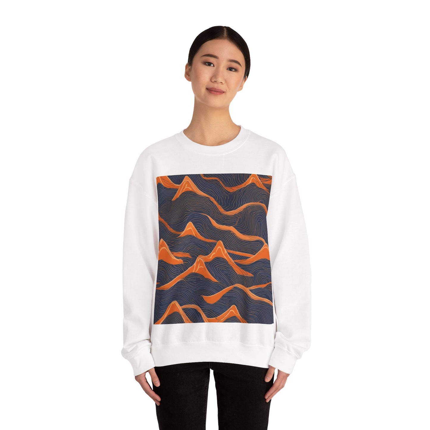 boostlete-boost-mode-pattern-topographic-engraved-0035 — Unisex Heavy Blend Crewneck Sweatshirt (Gildan)