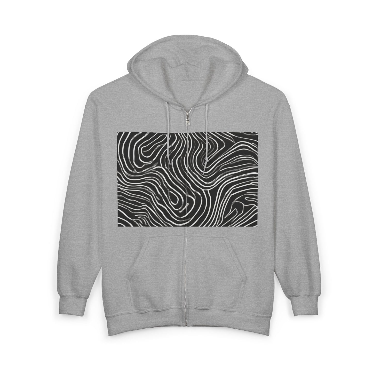 boostlete-field-day-pattern-topographic-badge-0307 — Unisex Heavy Blend Full-Zip Hooded Sweatshirt