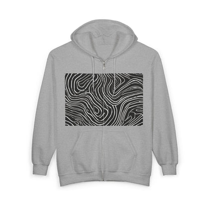 boostlete-field-day-pattern-topographic-badge-0307 — Unisex Heavy Blend Full-Zip Hooded Sweatshirt