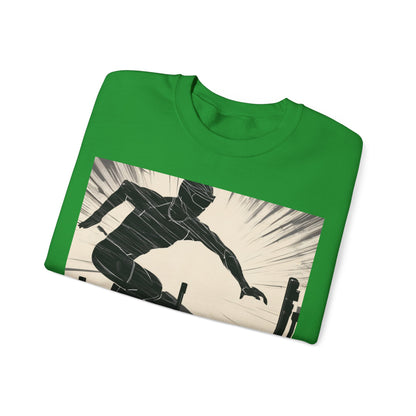 boostlete-iron-intent-scene-hurdler-speed-blueprint-0152 — Unisex Heavy Blend Crewneck Sweatshirt (Gildan)