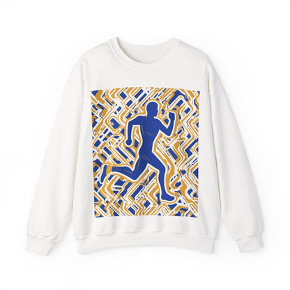 boostlete-pr-season-icon-runner-outline-industrial-0170 — Unisex Heavy Blend Crewneck Sweatshirt (Gildan)