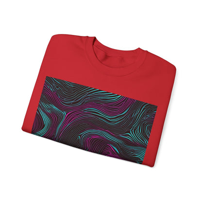 boostlete-am-crew-pattern-topographic-monoline-0075 — Unisex Heavy Blend Crewneck Sweatshirt (Gildan)