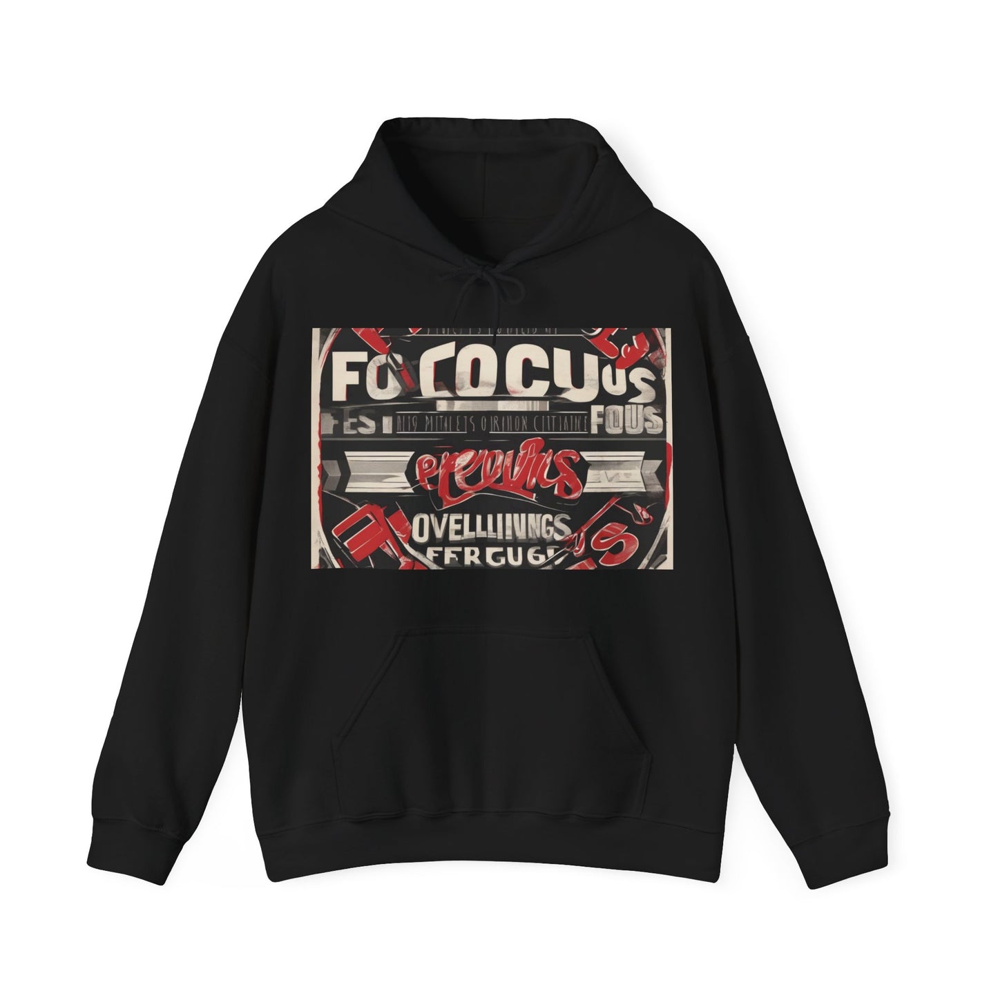 boostlete-mile-by-mile-type-focus-over-feelings-split-retro-0841 — Unisex Heavy Blend Hoodie (G18500)
