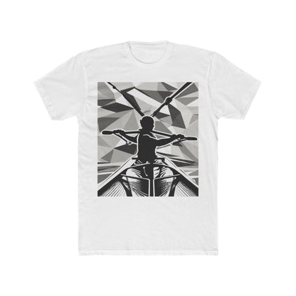 boostlete-am-crew-scene-rower-outline-geometric-0060 — Unisex Cotton Crew Tee (NL 3600)