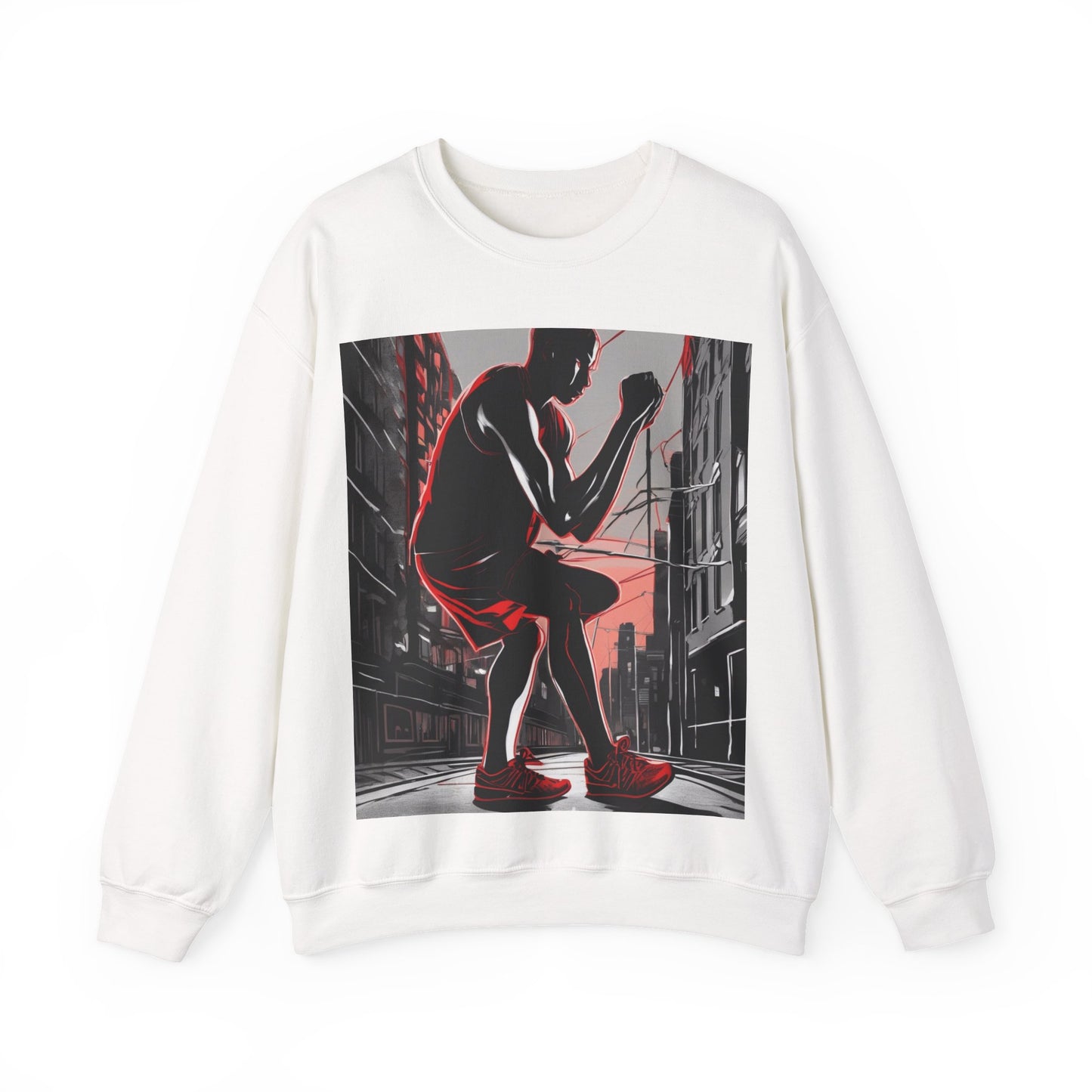 boostlete-am-crew-scene-runner-high-retro-0268 — Unisex Heavy Blend Crewneck Sweatshirt (Gildan)