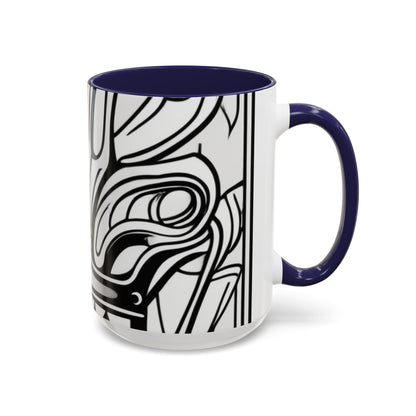 boostlete-boost-mode-icon-crown-offset-line-art-0190 — Accent Mug 11oz/15oz