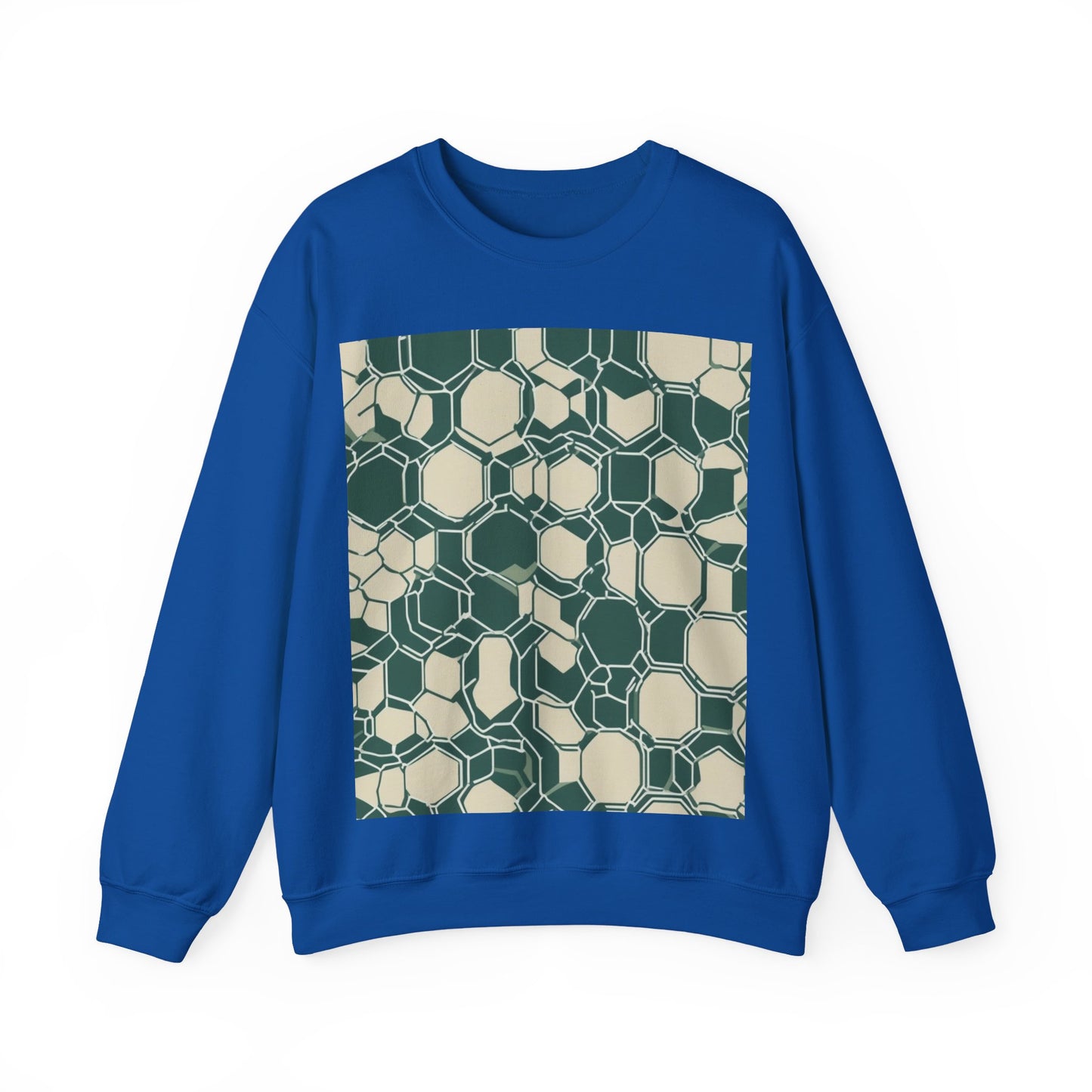 boostlete-iron-intent-pattern-hex-blueprint-0271 — Unisex Heavy Blend Crewneck Sweatshirt (Gildan)