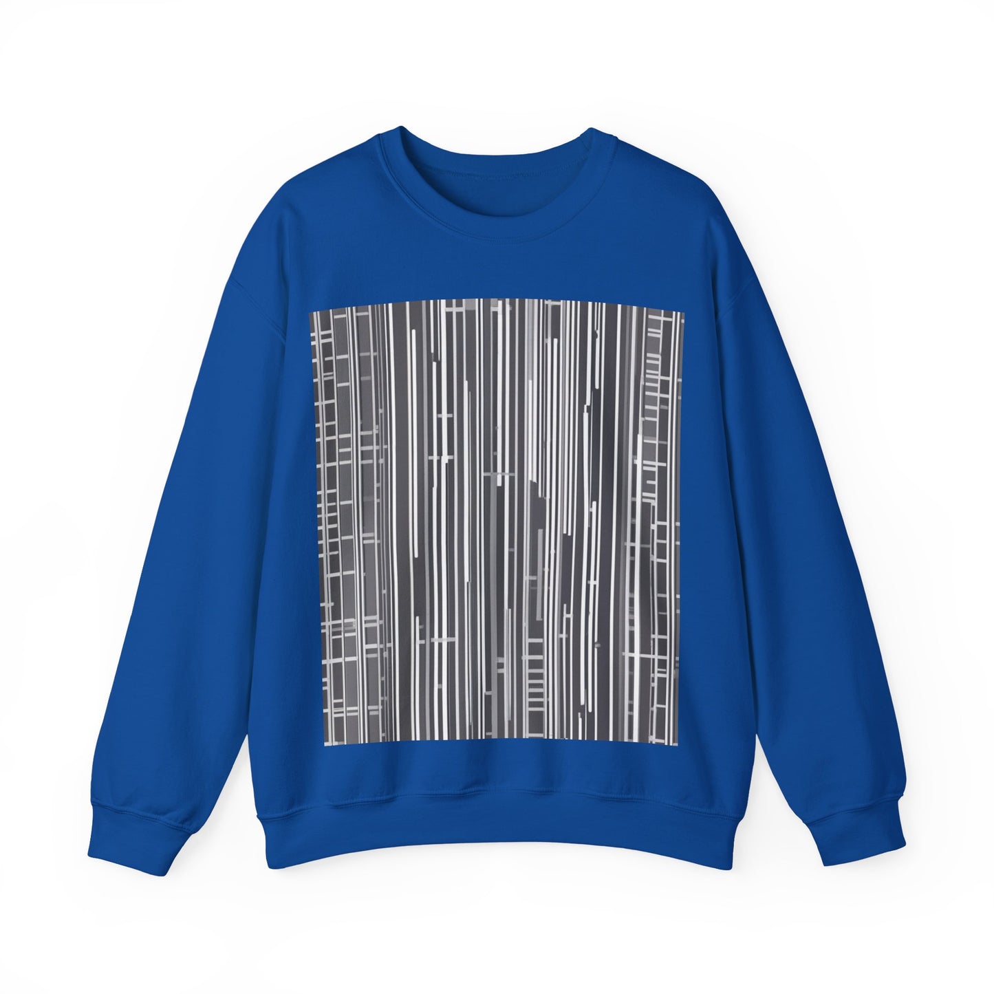 boostlete-boost-mode-pattern-barcode-blueprint-0463 — Unisex Heavy Blend Crewneck (G18000)