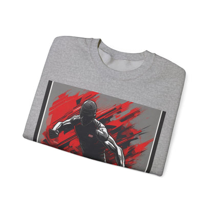 boostlete-field-day-scene-sprinter-glitch-badge-0284 — Unisex Heavy Blend Crewneck Sweatshirt (Gildan)