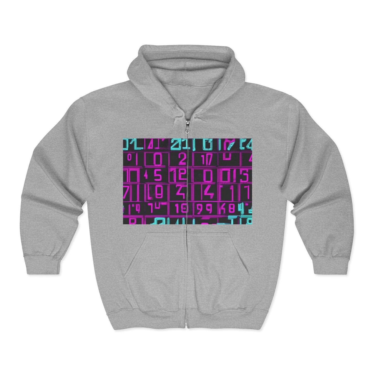boostlete-iron-intent-pattern-plate-number-retro-0227 — Unisex Heavy Blend Full-Zip Hooded Sweatshirt