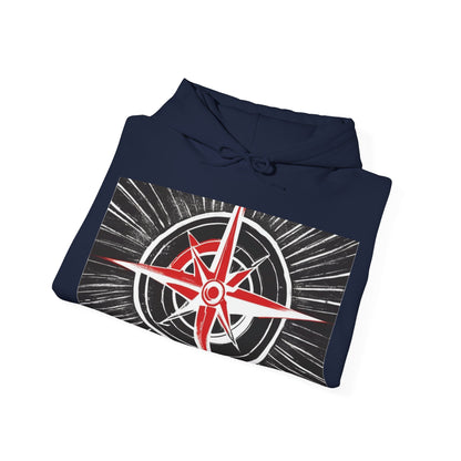 boostlete-boost-mode-icon-compass-chalk-vector-1382 — Unisex Heavy Blend Hoodie (G18500)