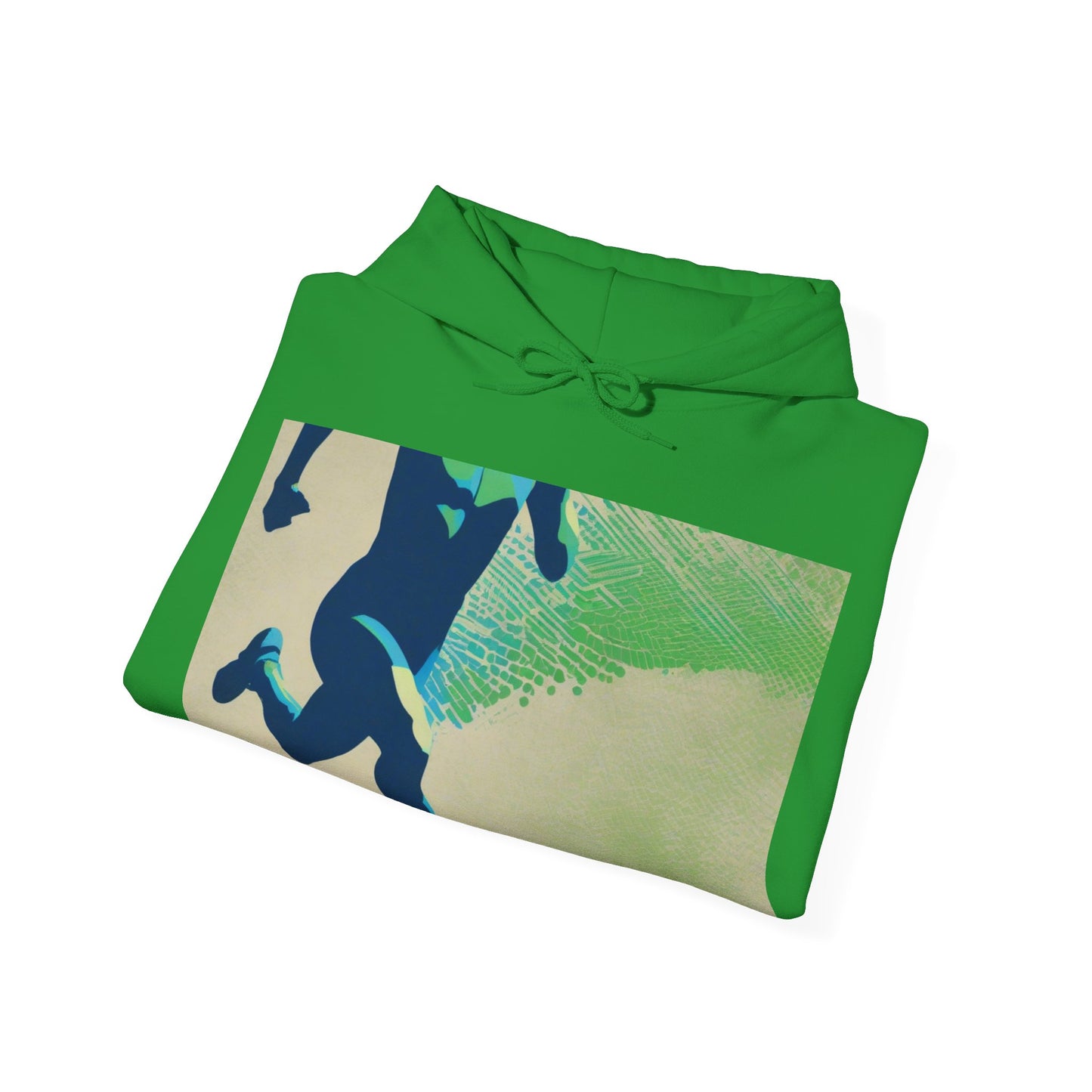 boostlete-am-crew-scene-sprinter-halftone-engraved-0092 — Unisex Heavy Blend Hooded Sweatshirt (Gildan)