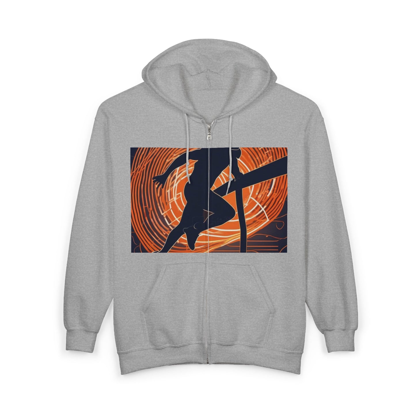 boostlete-iron-intent-scene-hurdler-neon-modern-0264 — Unisex Heavy Blend Full-Zip Hooded Sweatshirt