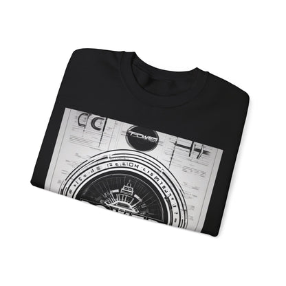 boostlete-boost-mode-type-power-in-quiet-badge-blueprint-0245 — Unisex Heavy Blend Crewneck Sweatshirt (Gildan)