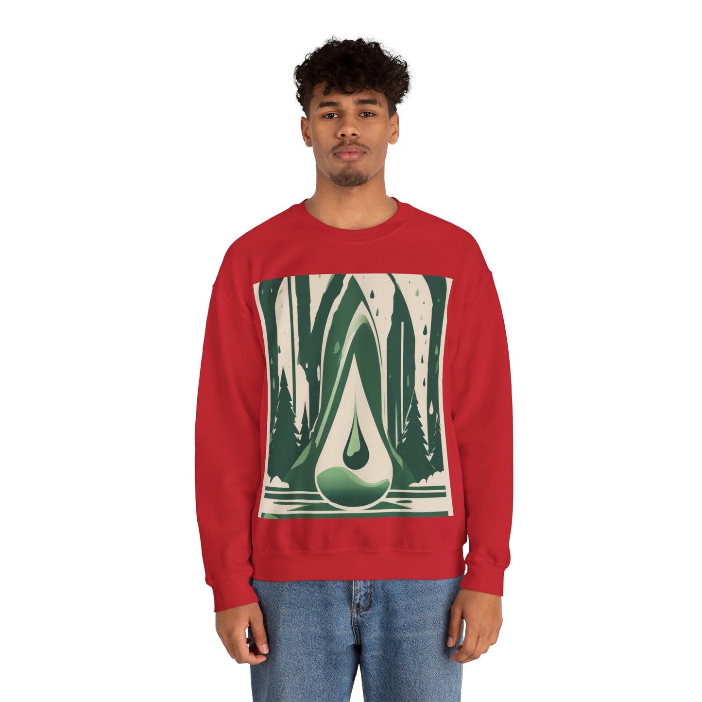 boostlete-quiet-power-icon-water-glitch-retro-0186 — Unisex Heavy Blend Crewneck (G18000)