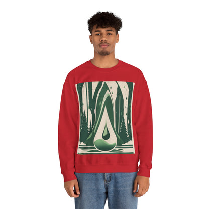 boostlete-quiet-power-icon-water-glitch-retro-0186 — Unisex Heavy Blend Crewneck (G18000)