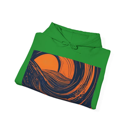 boostlete-rise-grind-icon-sunrise-speed-line-art-0202 — Unisex Heavy Blend Hooded Sweatshirt (Gildan)