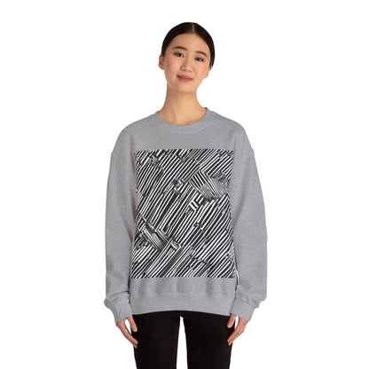 boostlete-mile-by-mile-pattern-barcode-monoline-0059 — Unisex Heavy Blend Crewneck Sweatshirt (Gildan)