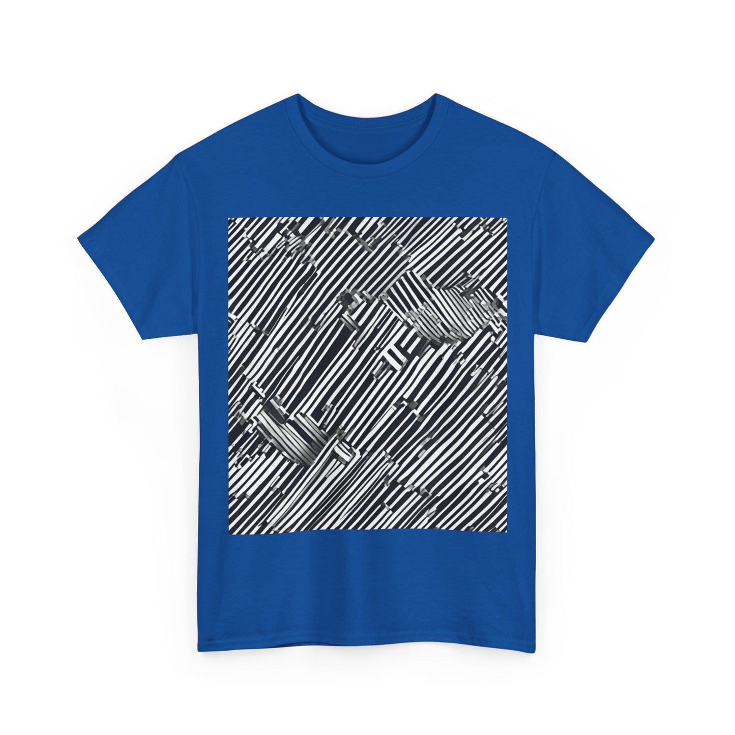 boostlete-mile-by-mile-pattern-barcode-monoline-0059 — Unisex Heavy Cotton Tee (Gildan 5000)