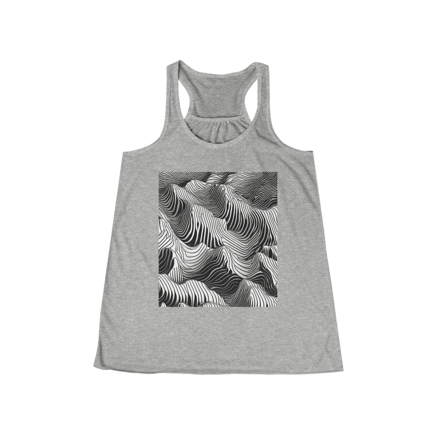 boostlete-field-day-pattern-topographic-isometric-0211 — Women's Flowy Racerback Tank (B+C 8800)