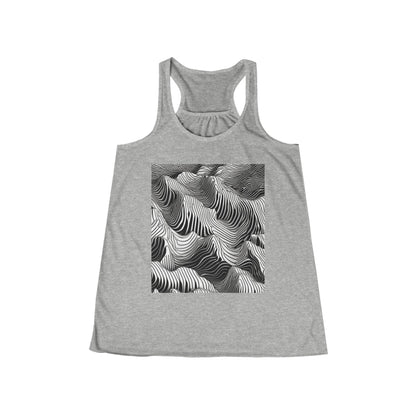boostlete-field-day-pattern-topographic-isometric-0211 — Women's Flowy Racerback Tank (B+C 8800)