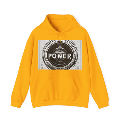 boostlete-boost-mode-type-power-in-quiet-badge-blueprint-0245 — Unisex Heavy Blend Hooded Sweatshirt (Gildan)