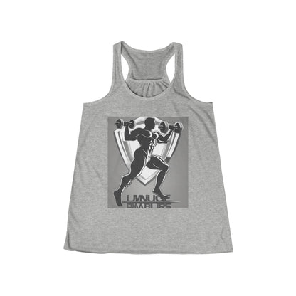 boostlete-mile-by-mile-scene-lunge-3d-athletic-0020 — Women's Flowy Racerback Tank (B+C 8800)