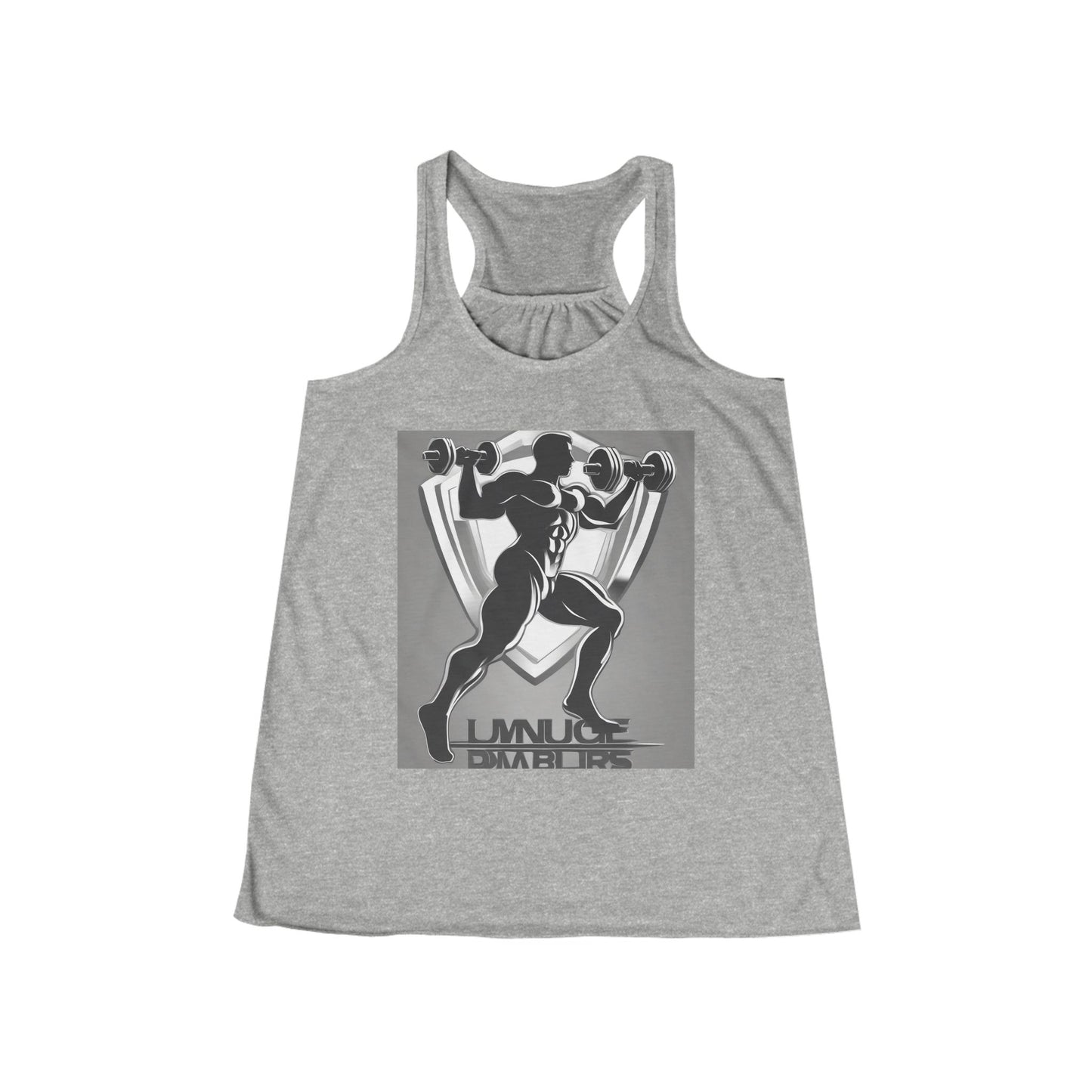 boostlete-mile-by-mile-scene-lunge-3d-athletic-0020 — Women's Flowy Racerback Tank (B+C 8800)