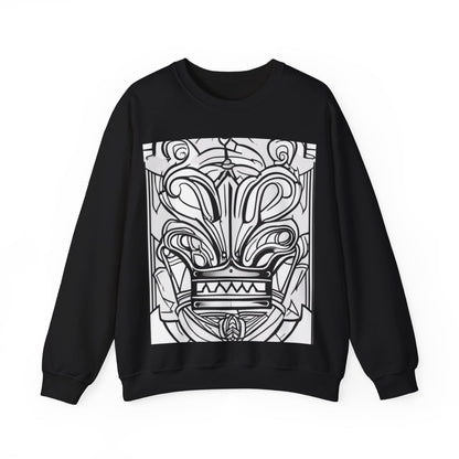 boostlete-boost-mode-icon-crown-offset-line-art-0190 — Unisex Heavy Blend Crewneck Sweatshirt (Gildan)