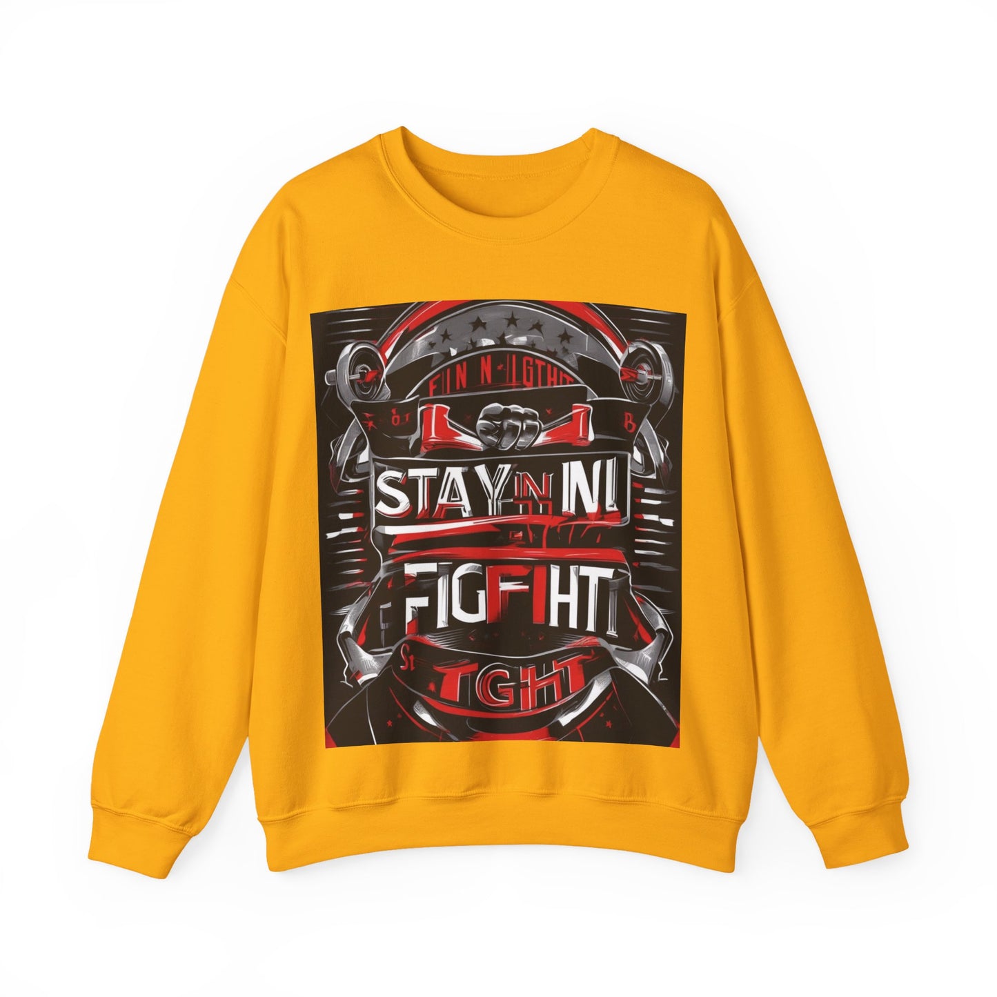 boostlete-rise-grind-type-stay-in-the-fight-banner-retro-1441 — Unisex Heavy Blend Crewneck (G18000)