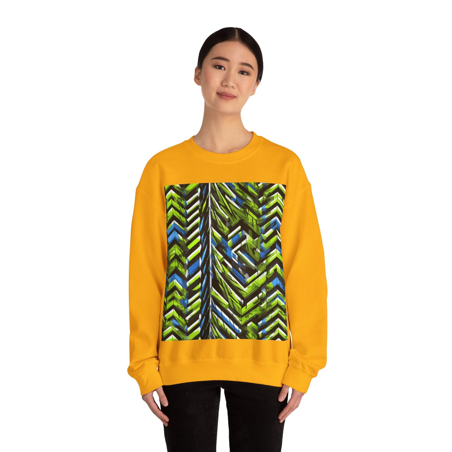 boostlete-rise-grind-pattern-chevron-isometric-0195 — Unisex Heavy Blend Crewneck Sweatshirt (Gildan)