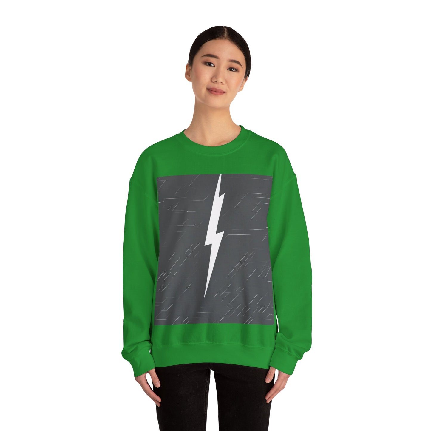 boostlete-am-crew-icon-lightning-glitch-vector-0590 — Unisex Heavy Blend Crewneck (G18000)