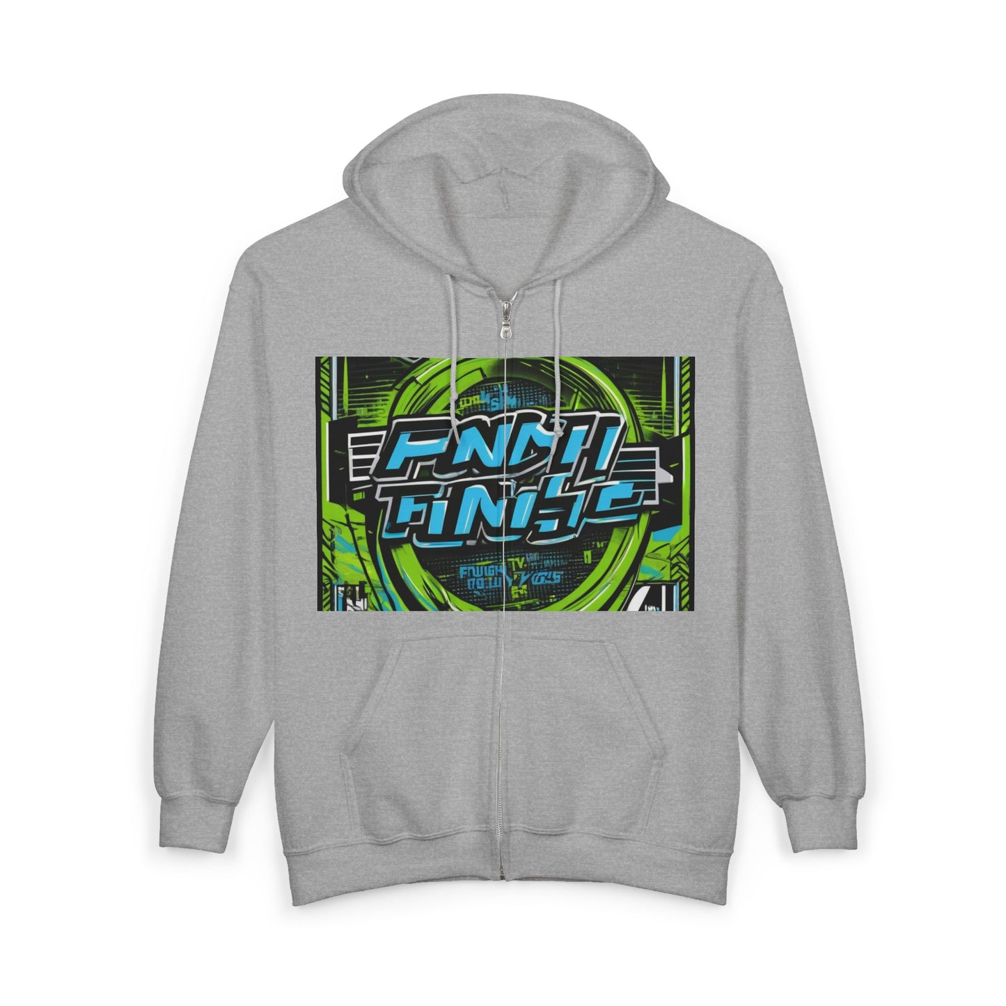 boostlete-iron-intent-type-focus-finish-big-retro-0177 — Unisex Heavy Blend Full-Zip Hooded Sweatshirt