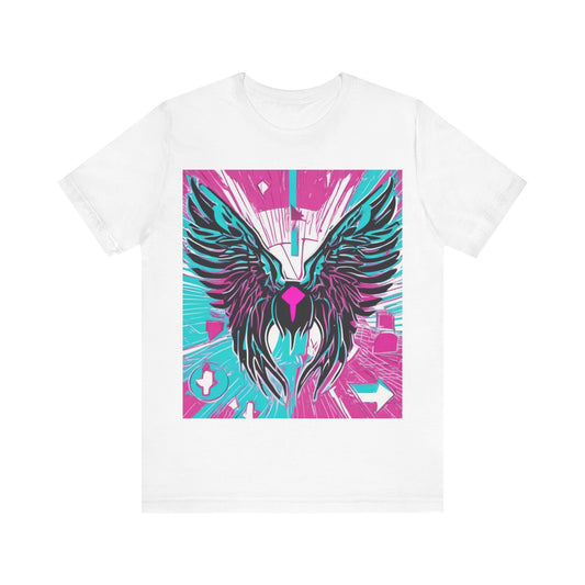 boostlete-am-crew-icon-wings-outline-line-art-0282 — Unisex Jersey Short Sleeve (B+C 3001)