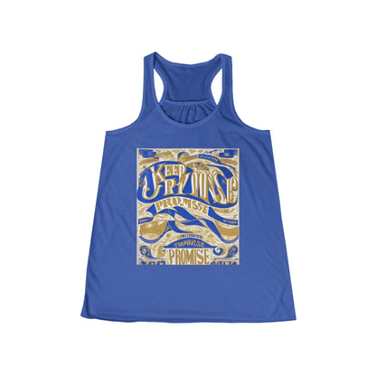 boostlete-am-crew-type-keep-the-promise-split-engraved-0101 — Women's Flowy Racerback Tank (B+C 8800)