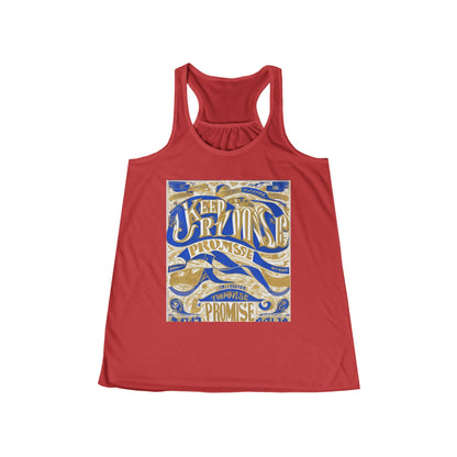 boostlete-am-crew-type-keep-the-promise-split-engraved-0101 — Women's Flowy Racerback Tank (B+C 8800)