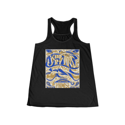 boostlete-am-crew-type-keep-the-promise-split-engraved-0101 — Women's Flowy Racerback Tank (B+C 8800)