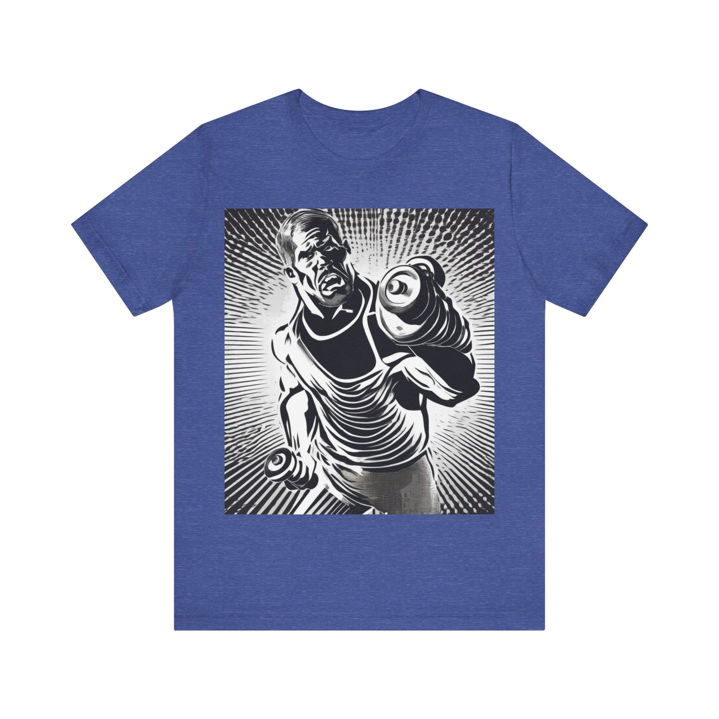 boostlete-pr-season-scene-lunge-halftone-engraved-0096 — Unisex Jersey Short Sleeve (B+C 3001)