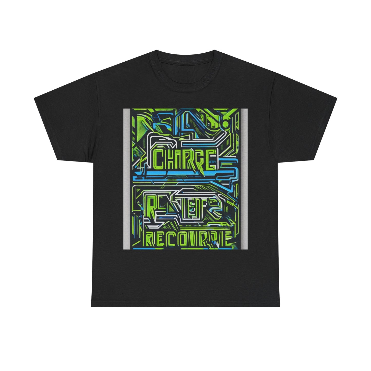 boostlete-pr-season-type-charge-train-recover-outline-over-solid-geometric-0129 — Unisex Heavy Cotton Tee (Gildan 5000)