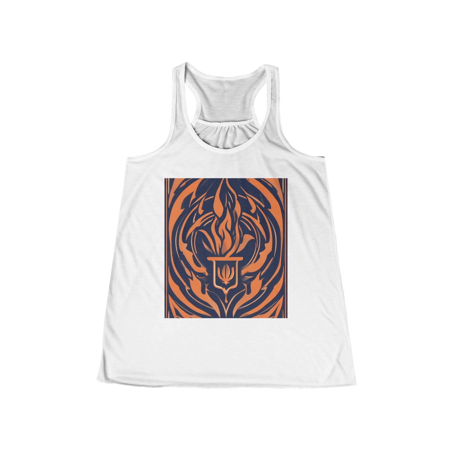 boostlete-quiet-power-icon-flame-duotone-athletic-0158 — Women's Flowy Racerback Tank (B+C 8800)