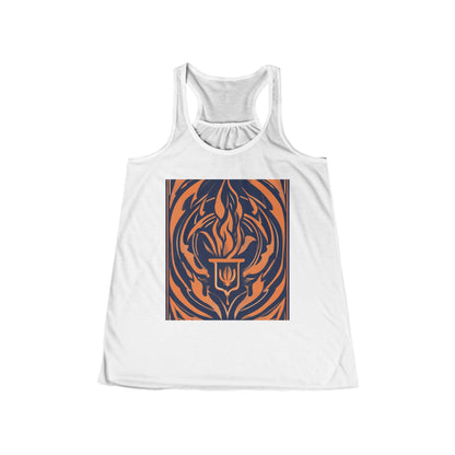 boostlete-quiet-power-icon-flame-duotone-athletic-0158 — Women's Flowy Racerback Tank (B+C 8800)