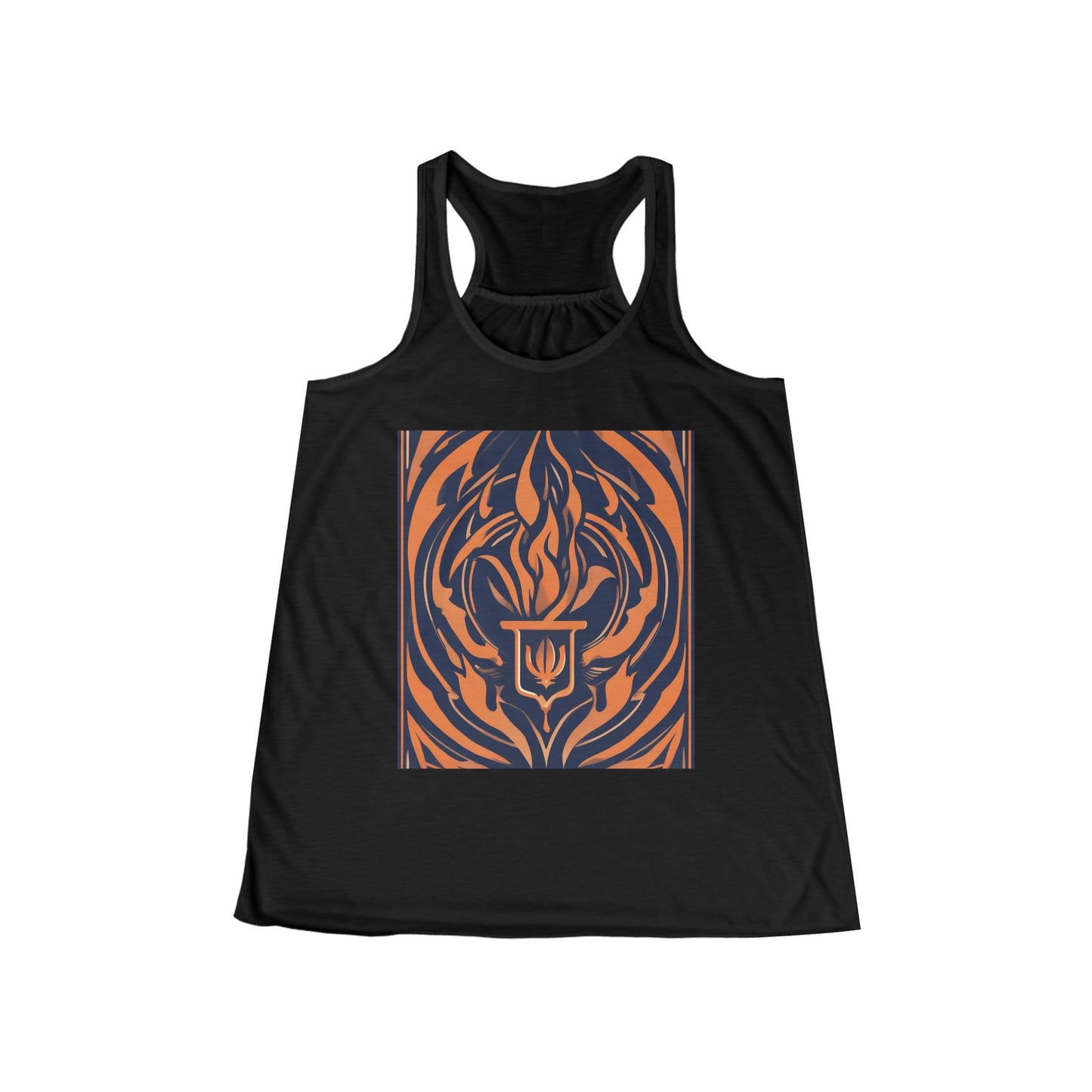 boostlete-quiet-power-icon-flame-duotone-athletic-0158 — Women's Flowy Racerback Tank (B+C 8800)