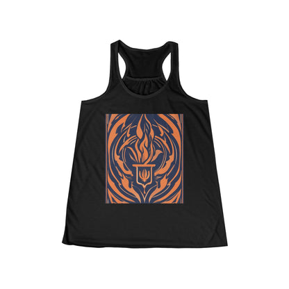 boostlete-quiet-power-icon-flame-duotone-athletic-0158 — Women's Flowy Racerback Tank (B+C 8800)
