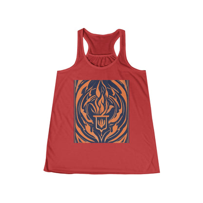 boostlete-quiet-power-icon-flame-duotone-athletic-0158 — Women's Flowy Racerback Tank (B+C 8800)
