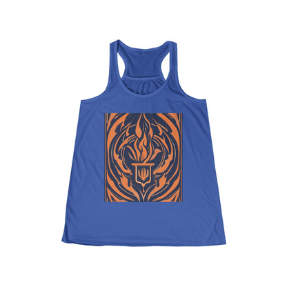 boostlete-quiet-power-icon-flame-duotone-athletic-0158 — Women's Flowy Racerback Tank (B+C 8800)
