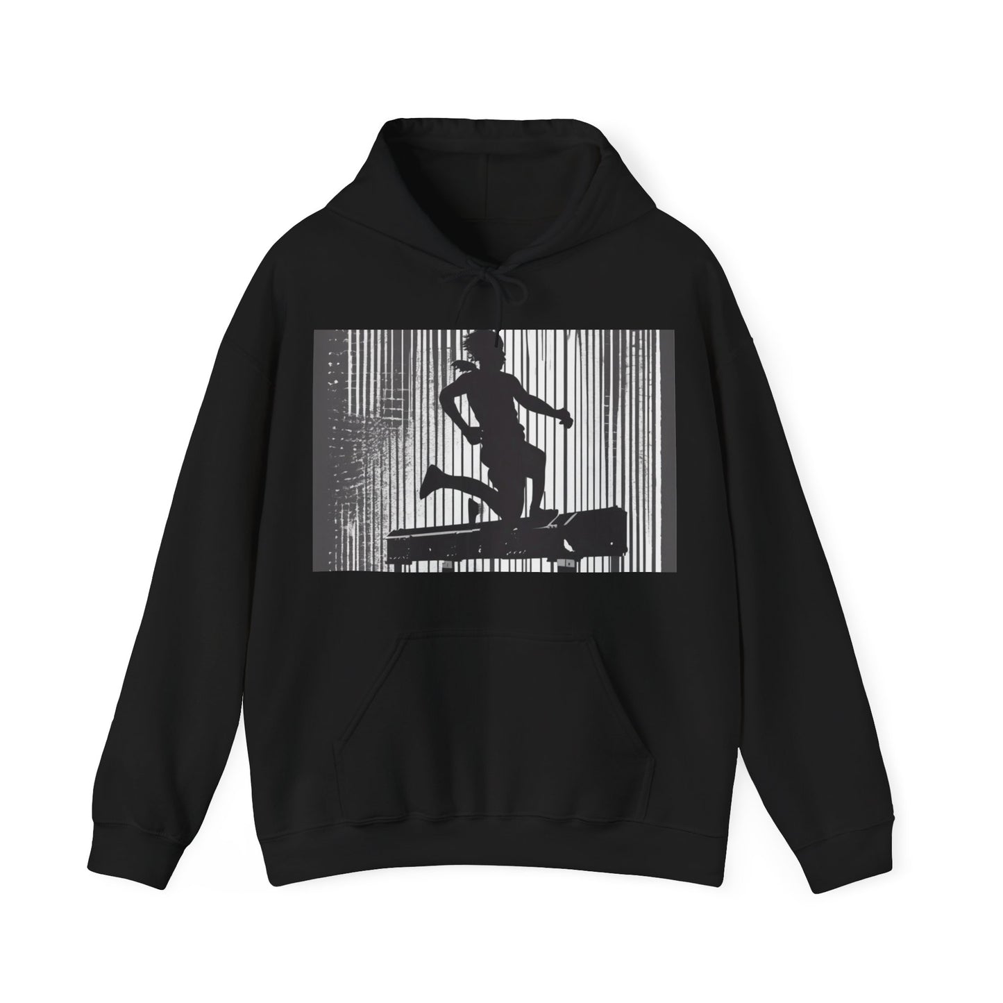 boostlete-am-crew-scene-hurdler-halftone-badge-0956 — Unisex Heavy Blend Hoodie (G18500)